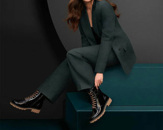 Remonte - Women's Crashlack Patent Leather Lace Up Boots