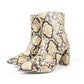 Everglades - Women's Snakeskin Chic Block Heel Ankle Boots