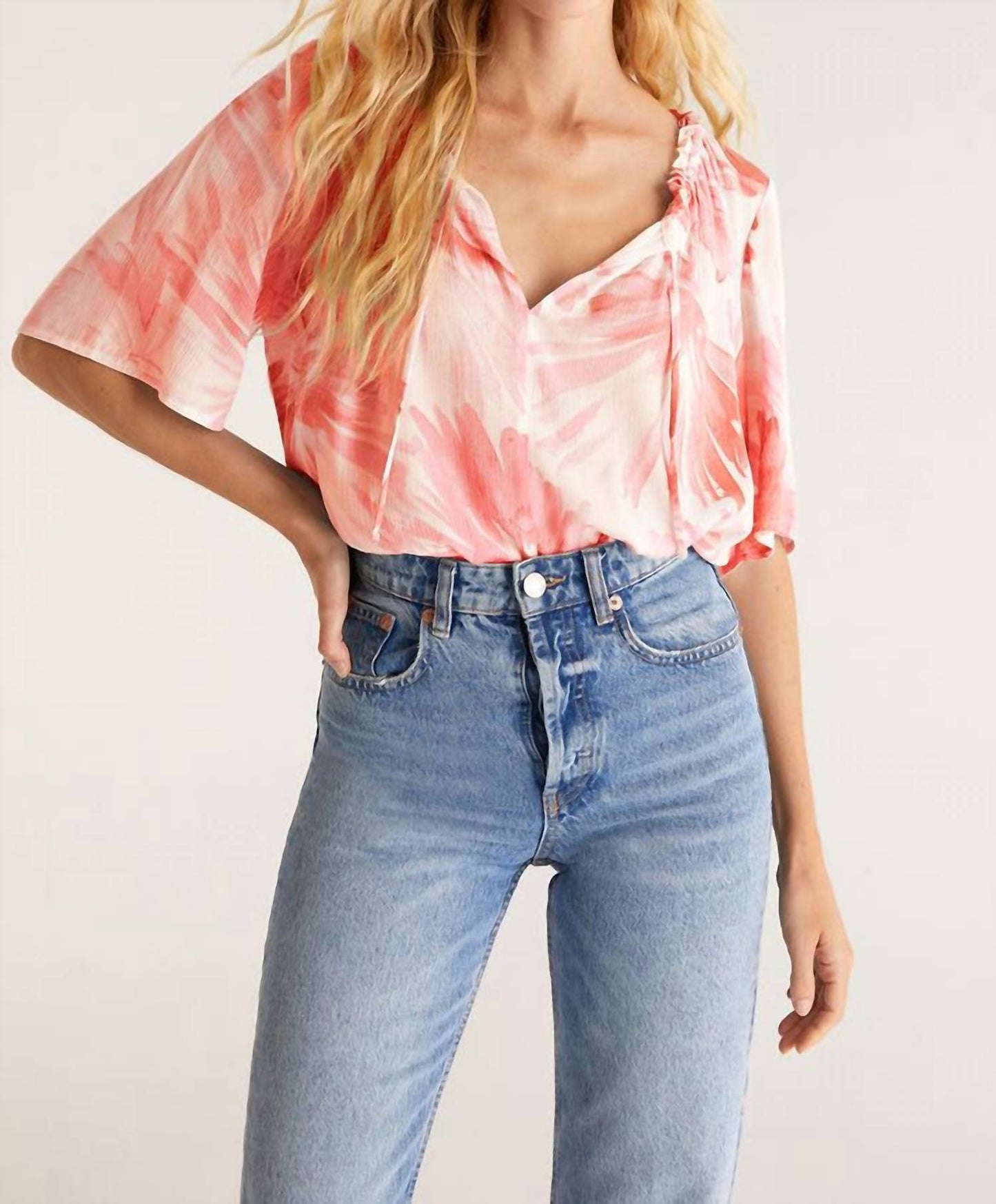 Z Supply - Aylin Watercolor Leaf Top