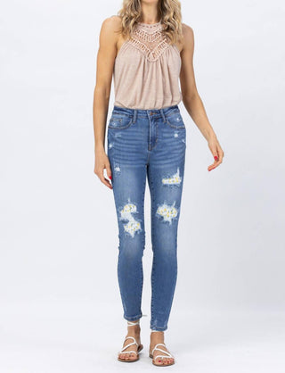 Judy Blue - High Waist Skinny Lemon Patch Denim Jeans