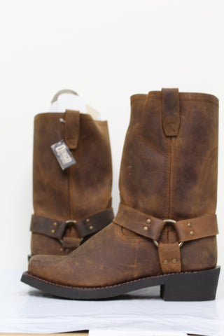 Dean Men's Genuine Leather Harness Boot Men's Shoes Brown Size 10