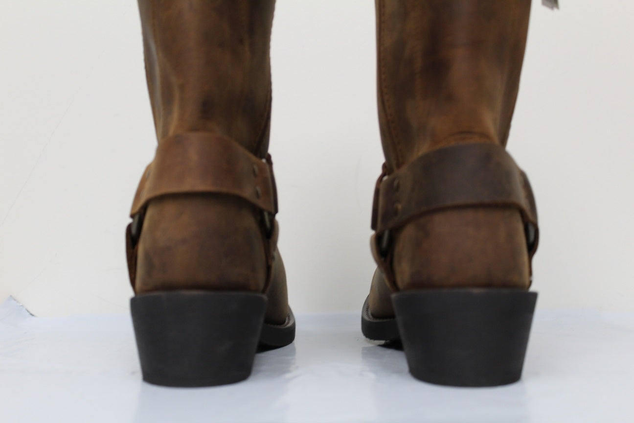 Dean Men's Genuine Leather Harness Boot Men's Shoes Brown Size 10