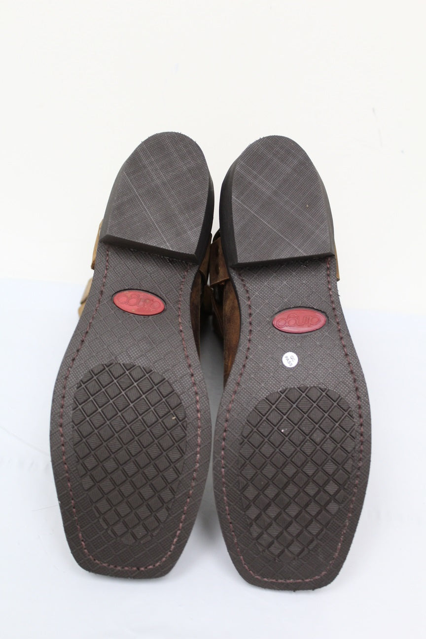 Dean Men's Genuine Leather Harness Boot Men's Shoes Brown Size 10