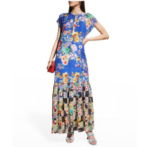 Johnny Was - SKY FLOWER ALBA FLOUNCE RUFFLED MAXI SLIP DRESS