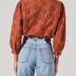 Astr - Savanna Eyelet Button Up Top
