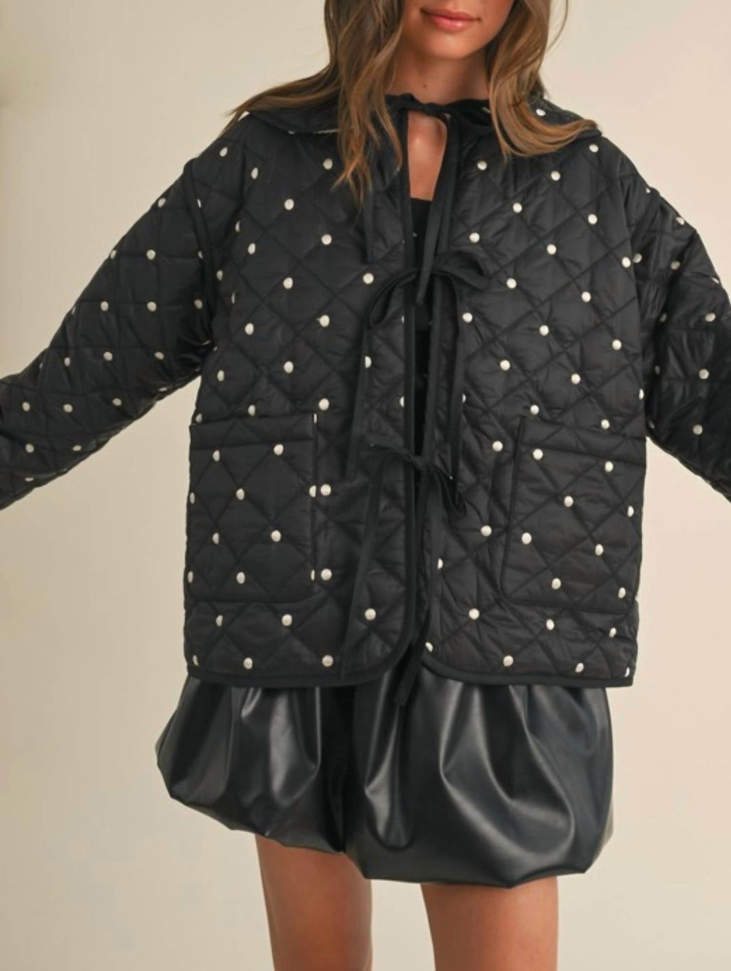 Klesis - Polkadot Embroidered Quilted Jacket