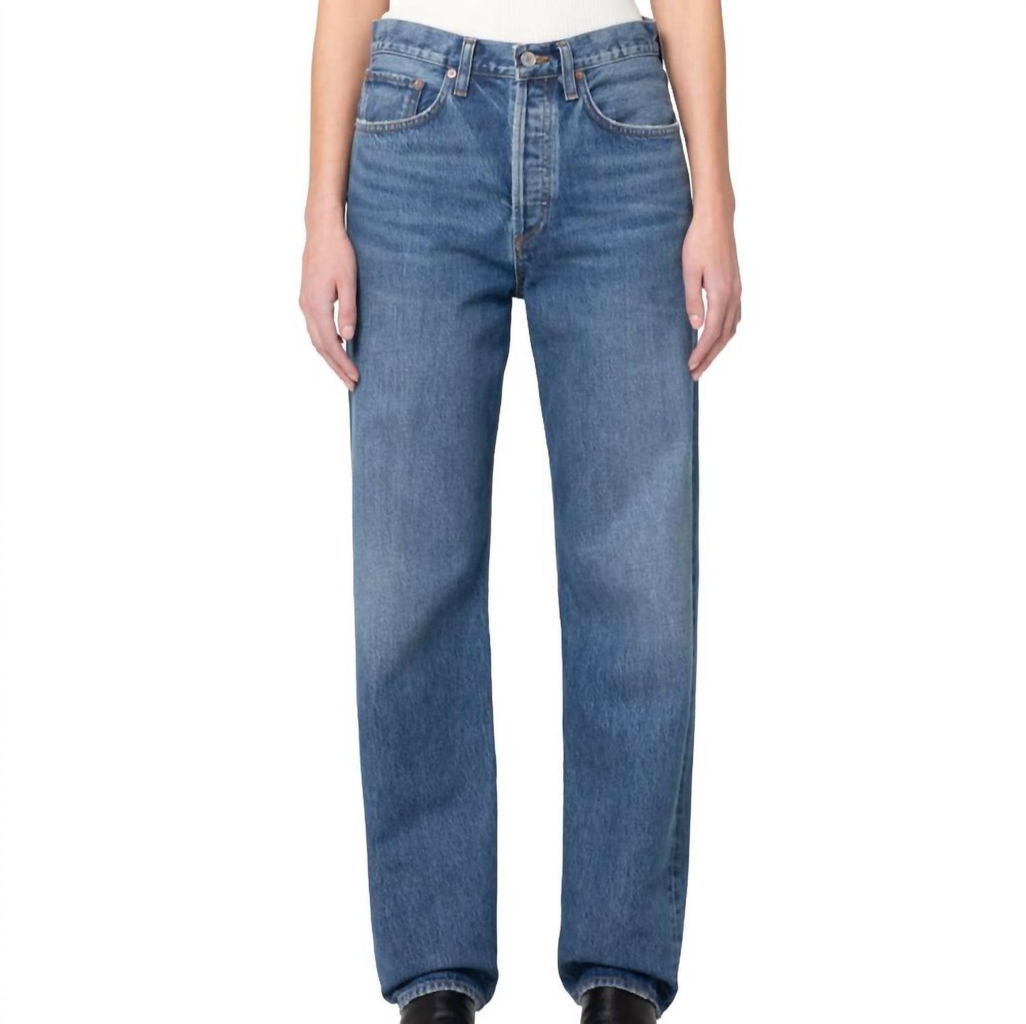 Agolde - High Rise Relaxed Straight Jeans