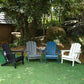 HDPE Folding Adirondack Chair with Dual Cup Holder - Black