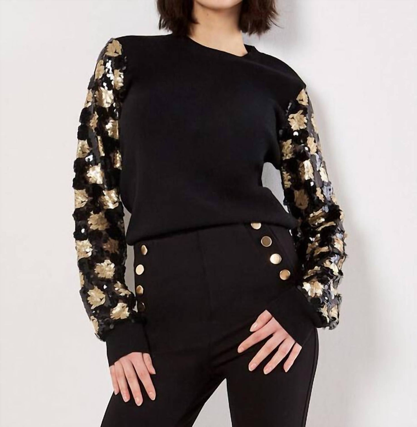 Apricot - Sequin Arm Embellished Jumper