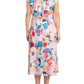 Adrianna Papell - Flutter Sleeve Soft Pleats Floral Print Midi Dress
