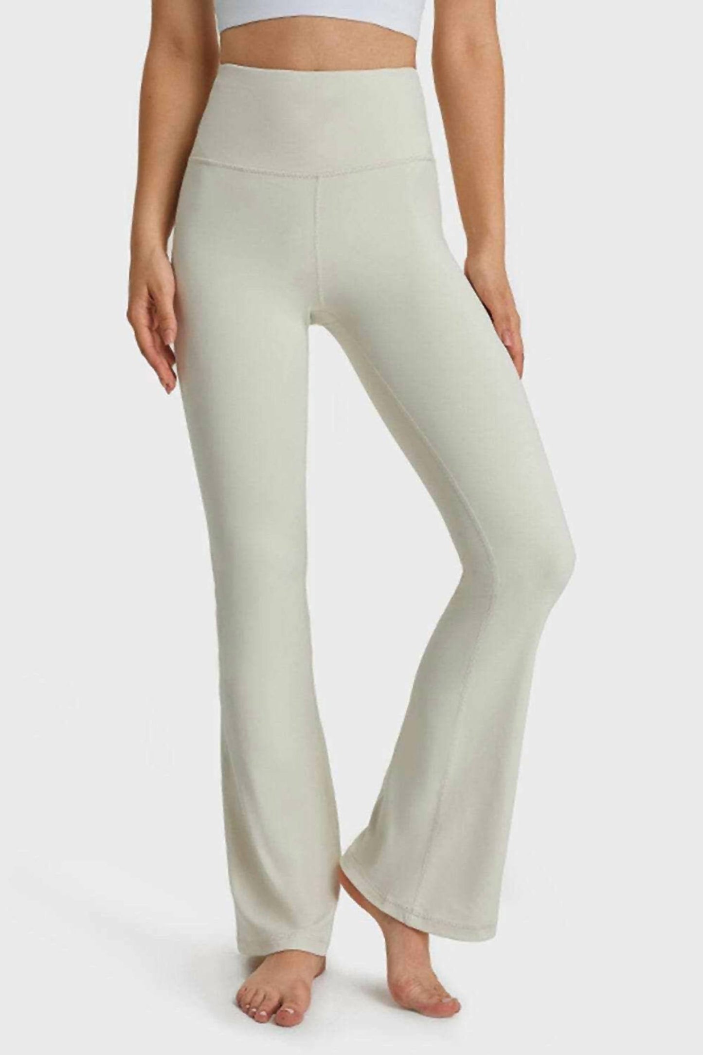 Trendsi - Flare Yoga Pants With Elastic Waist Pants