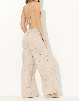 Ocean Drive - Floral Eyelet Wide Leg Pants