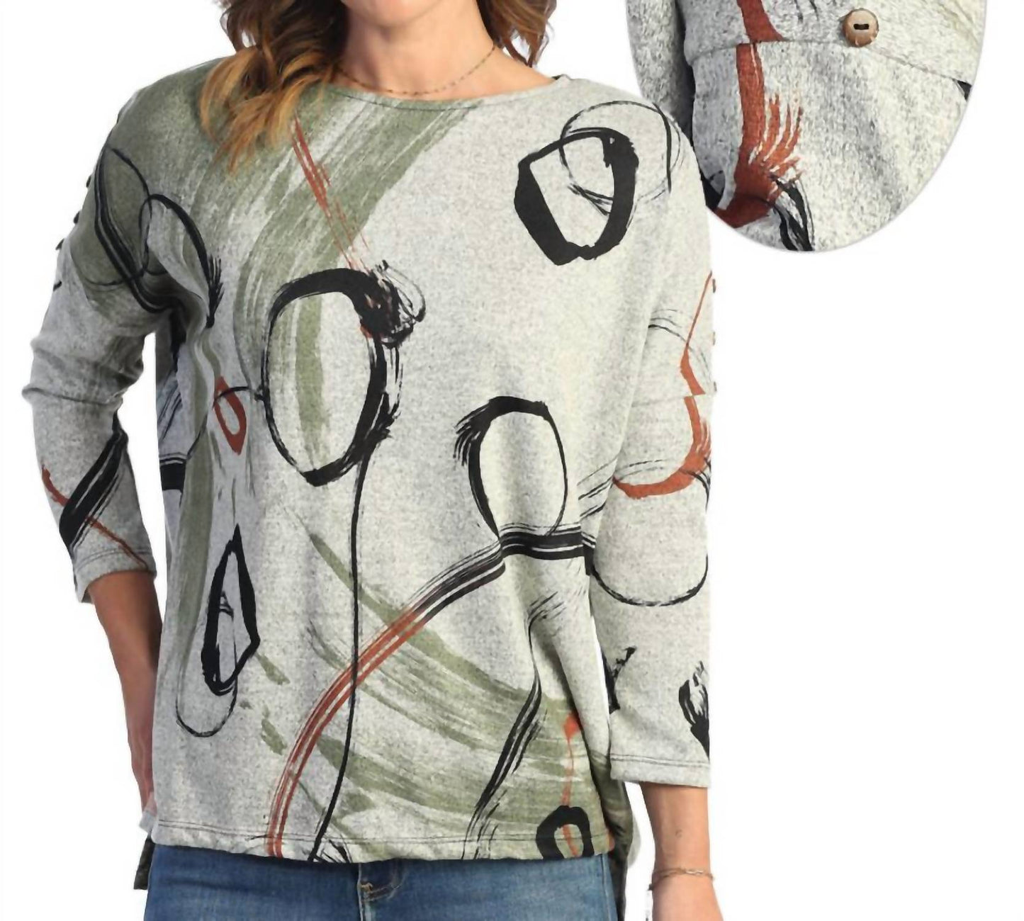 Jess & Jane - Pearls French Brushed Knit Top