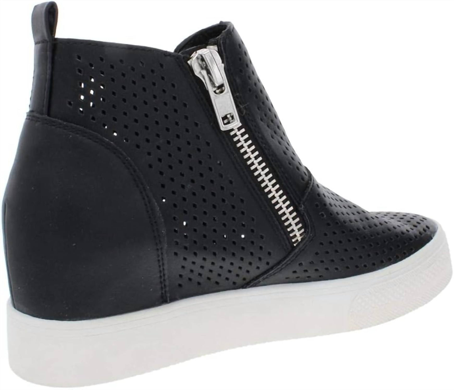 Steve Madden - Women's Wedgie Fashion Double Side Zipper Soft Sneakers
