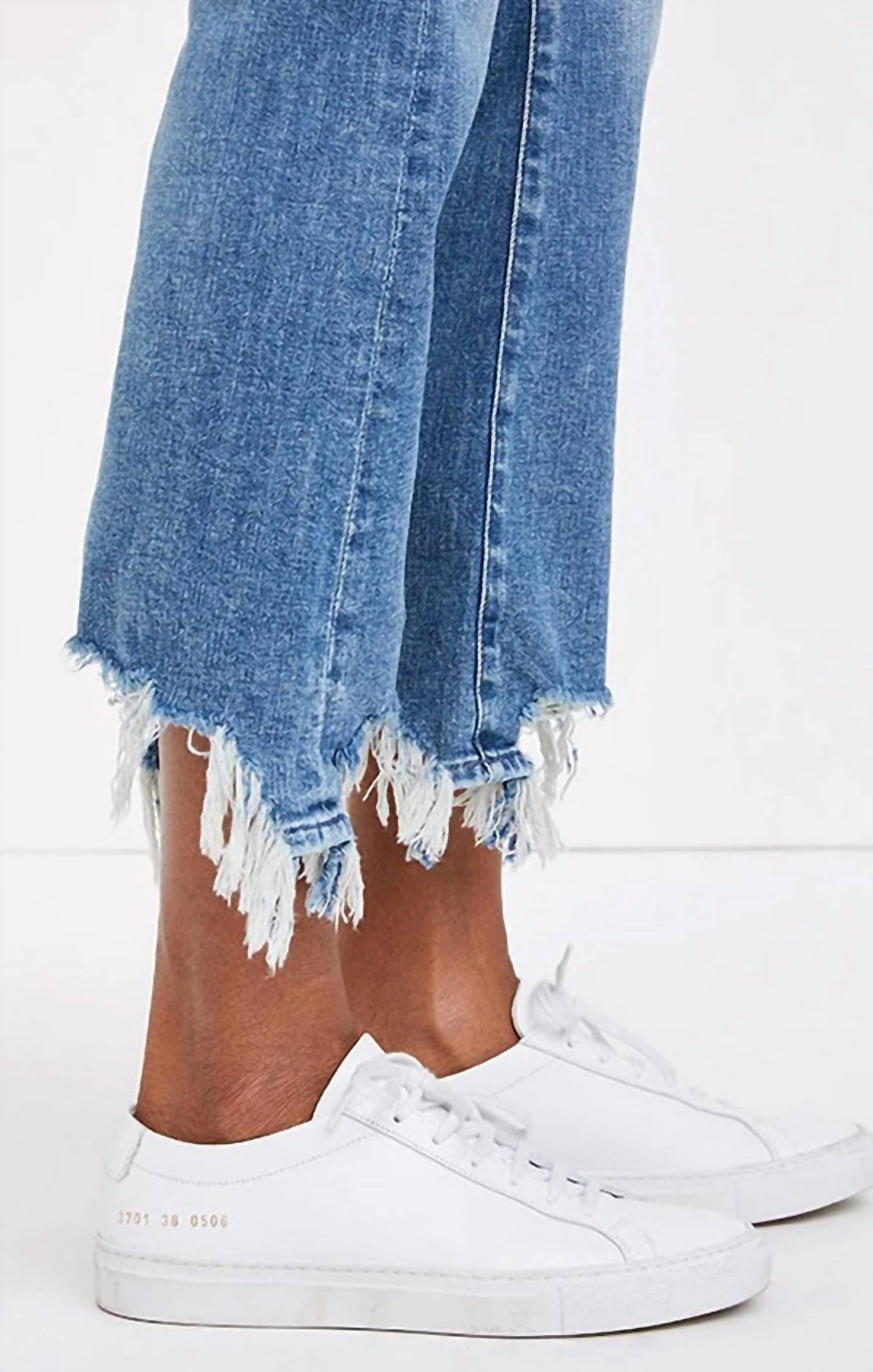 7 For All Mankind - High Waist Slim Kick With Long Side Hem And Destroy Jeans