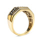 Men's 14K Yellow Gold Plated .925 Sterling Silver 1 1/2 Cttw White and Black Treated Diamond Cluster Ring (Black / I-J Color, I2-I3 Clarity) - Size 10