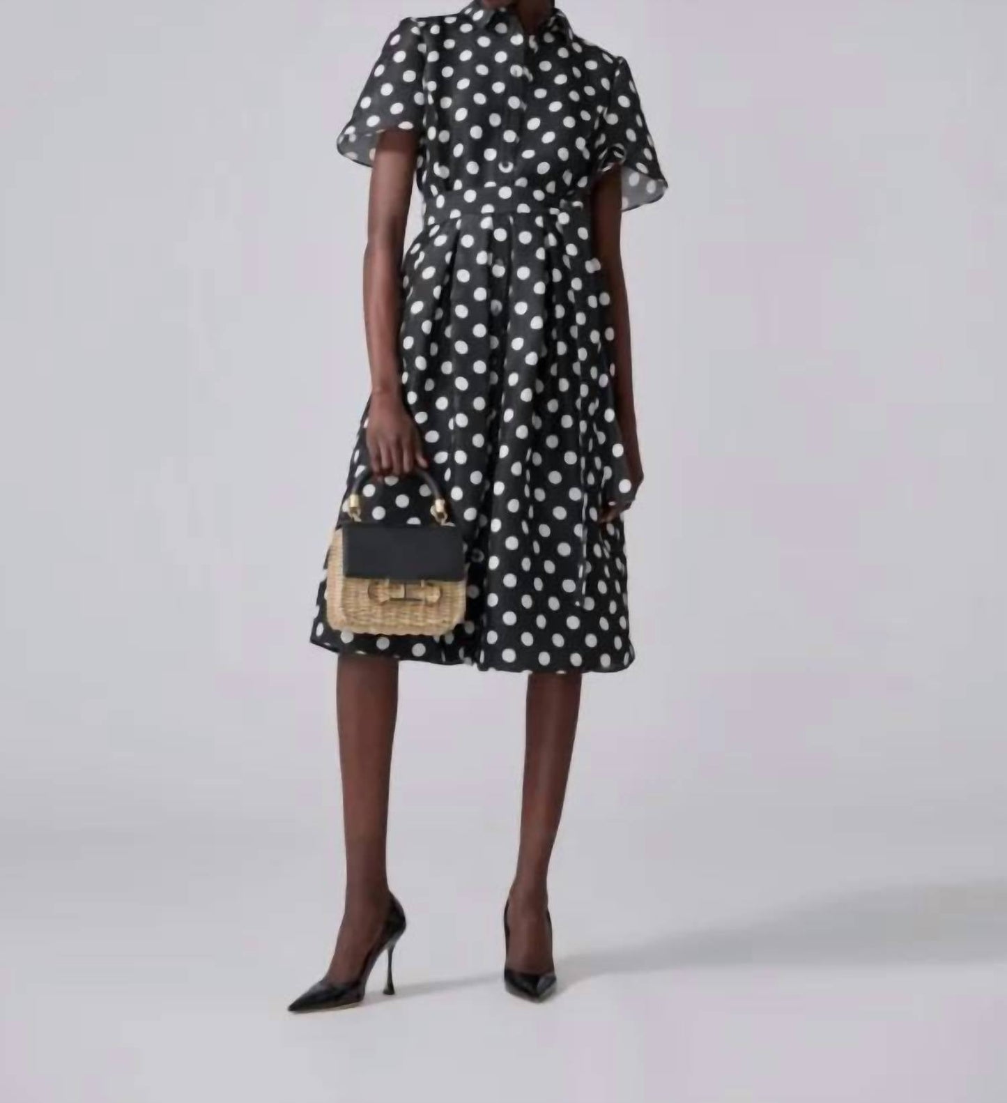 Carolina Herrera - Women's Polka Dot Midi Shirt Dress