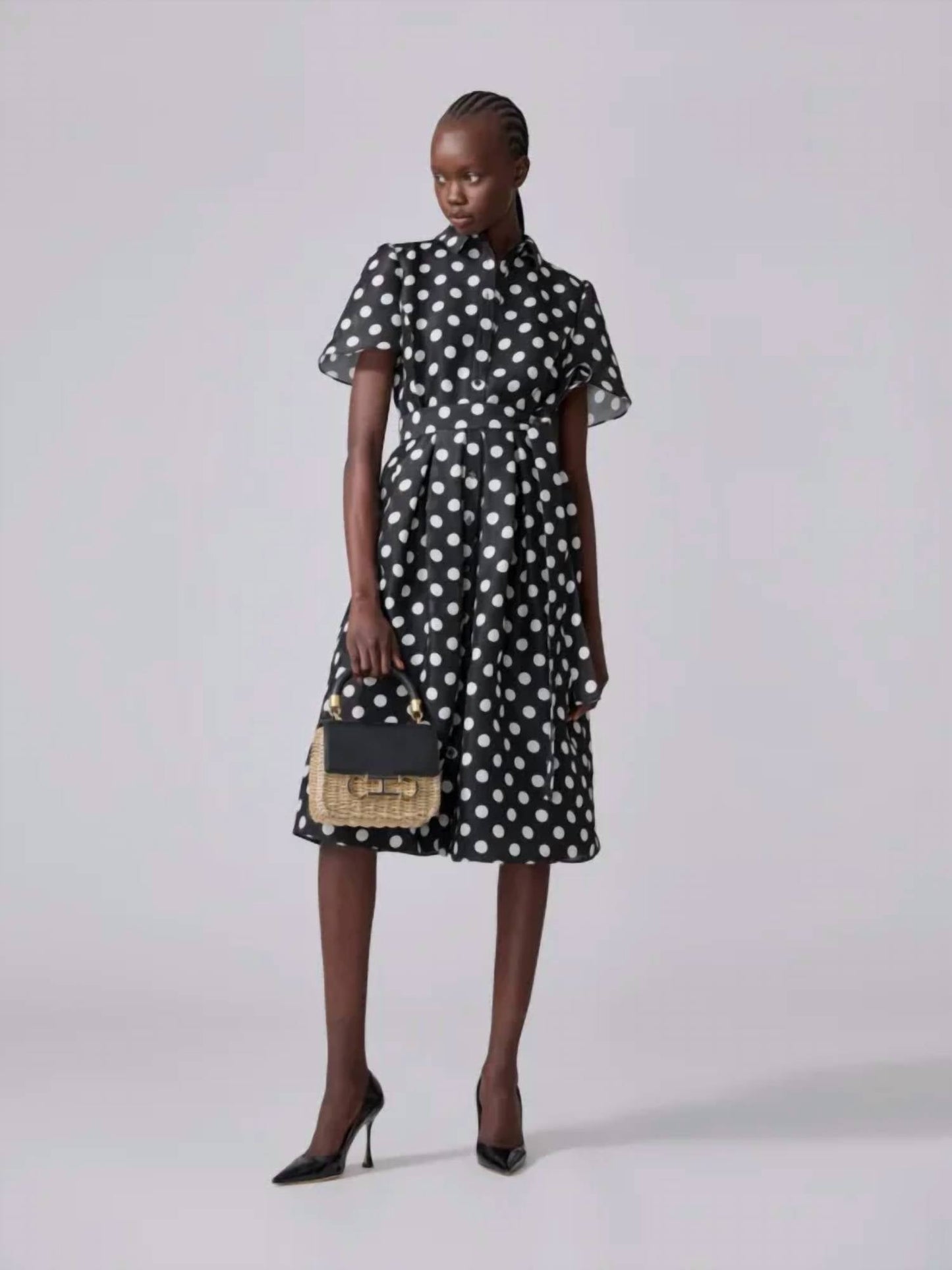 Carolina Herrera - Women's Polka Dot Midi Shirt Dress