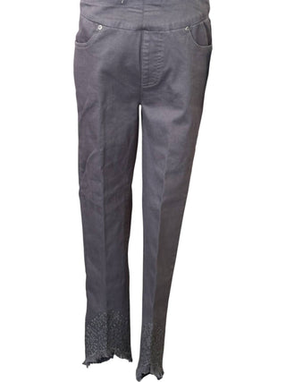 Slimsation By Multiples - Embroidered Scallop Hem Jean