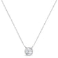 AGS Certified 10K White Gold 1/5 Cttw Bezel Set Round Diamond Solitaire 16-18" Adjustable Pendant Necklace (H-I Color, SI1-SI2 Clarity)