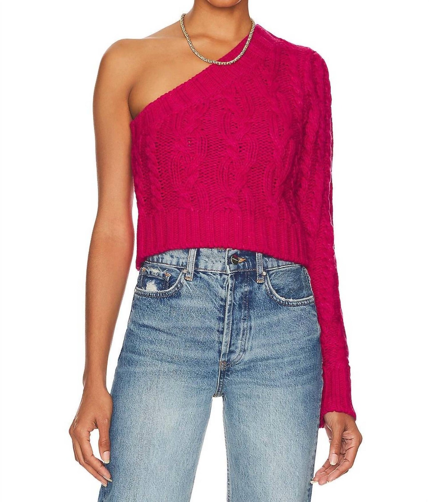 For Love & Lemons - QUINN ONE SHOULDER SWEATER