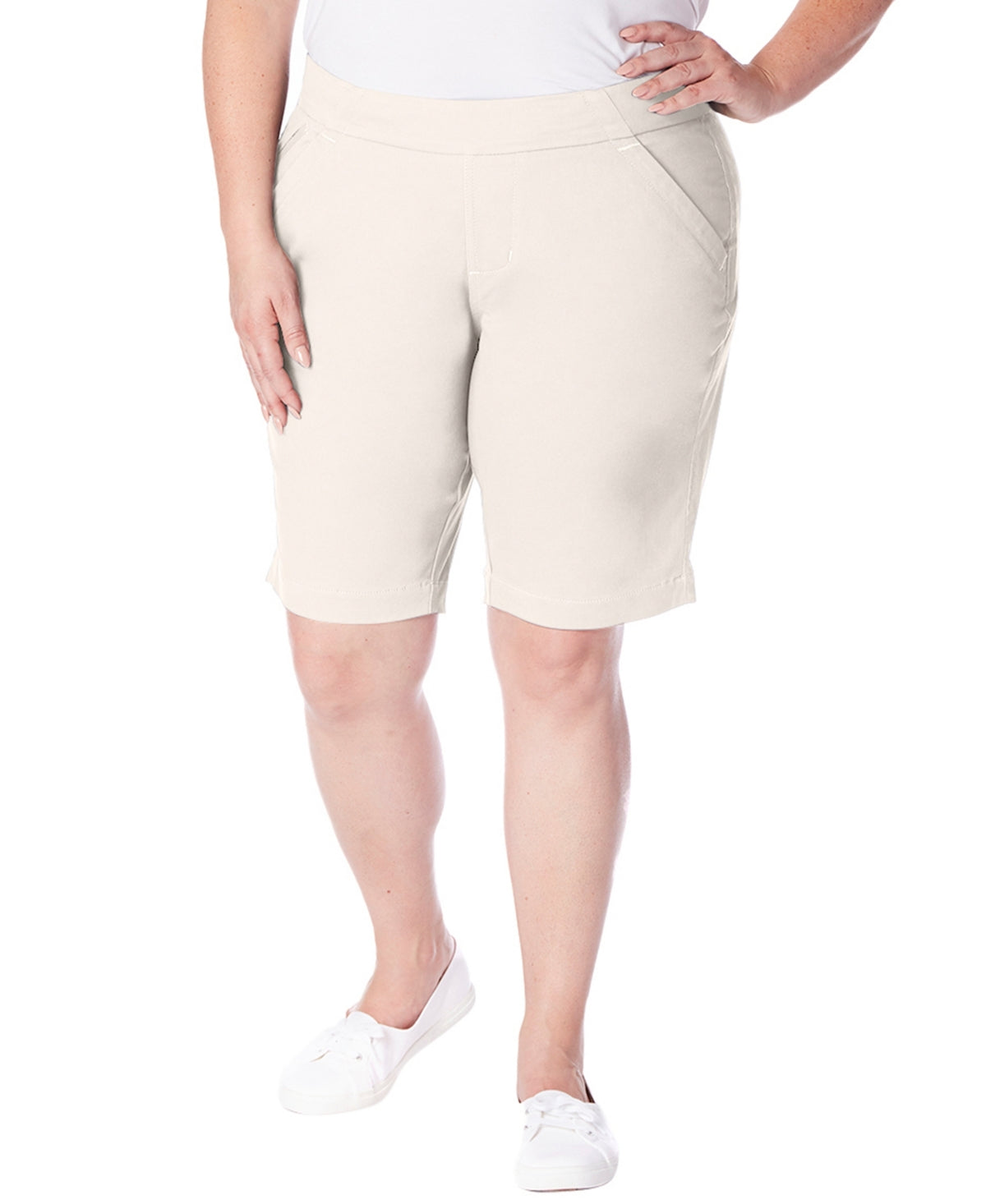 Jag Women's Gracie Bermuda Shorts Gray Size 14W