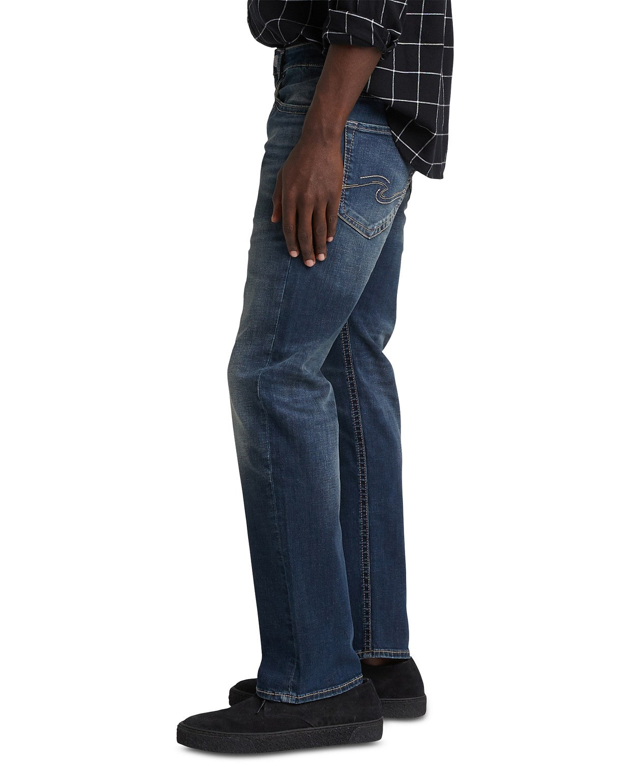 Silver Jeans Co. Men's Eddie Relaxed Tapered Fit Stretch Jeans Blue Size 36X34