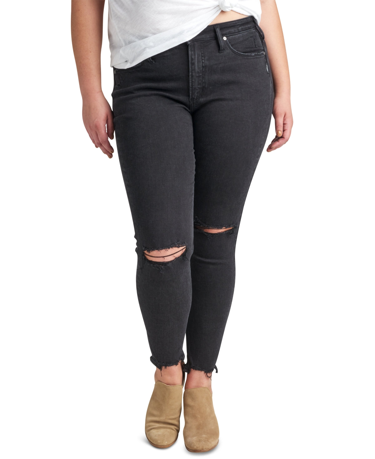 Silver Jeans Co. Women's Most Wanted Skinny Jeans Black Size 18W
