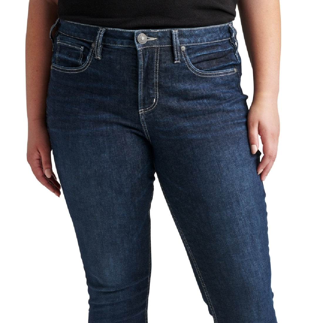 Silver Jeans Co. Women's The Curvy High Rise Skinny Jeans Blue Size 16W