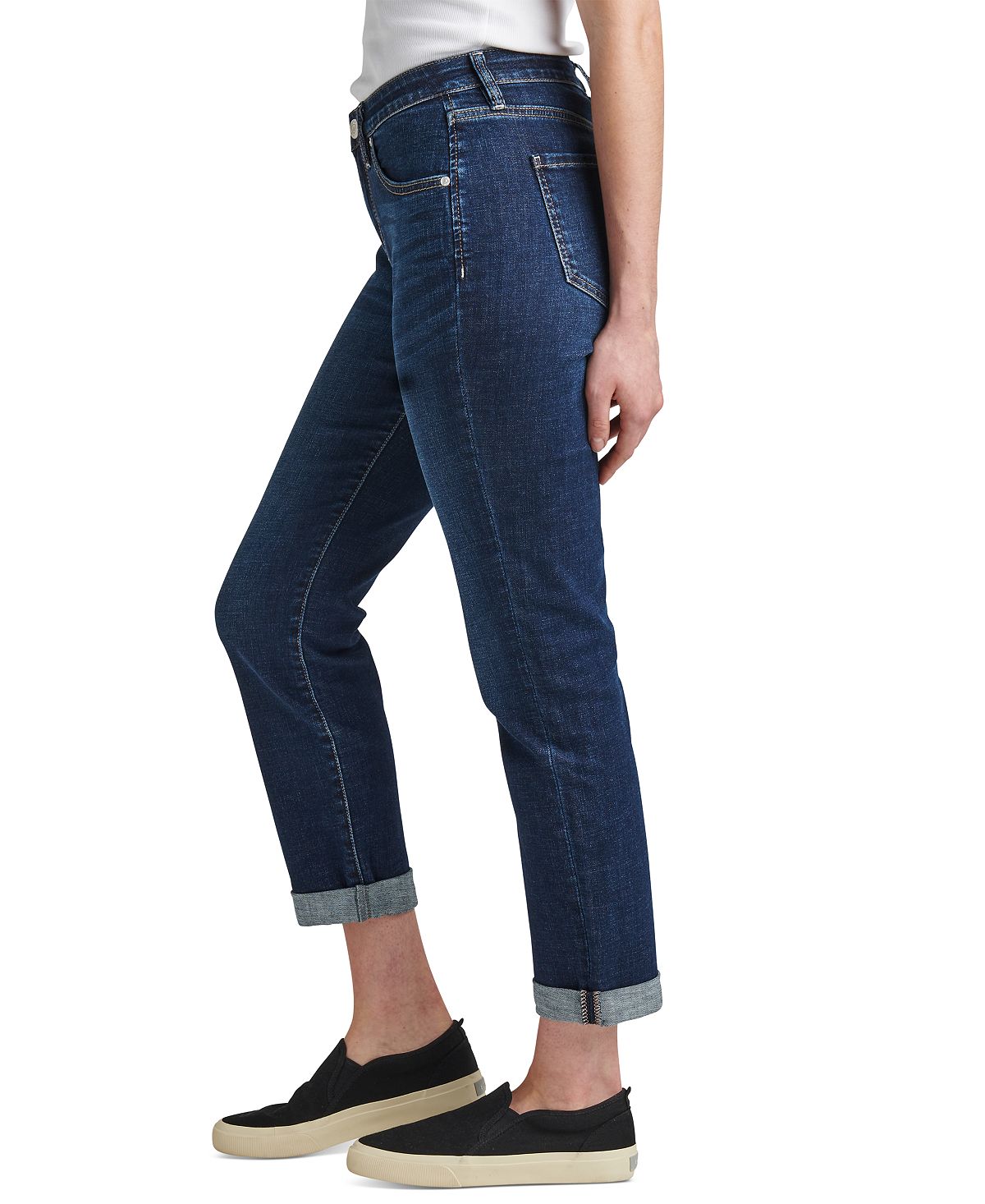 Jag Women's Crop Girlfriend Jeans Blue Size 4 Petite