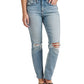 Silver Jeans Co. Women's Beau Mid Rise Raw Hem Girlfriend Jeans Blue Size 29X28