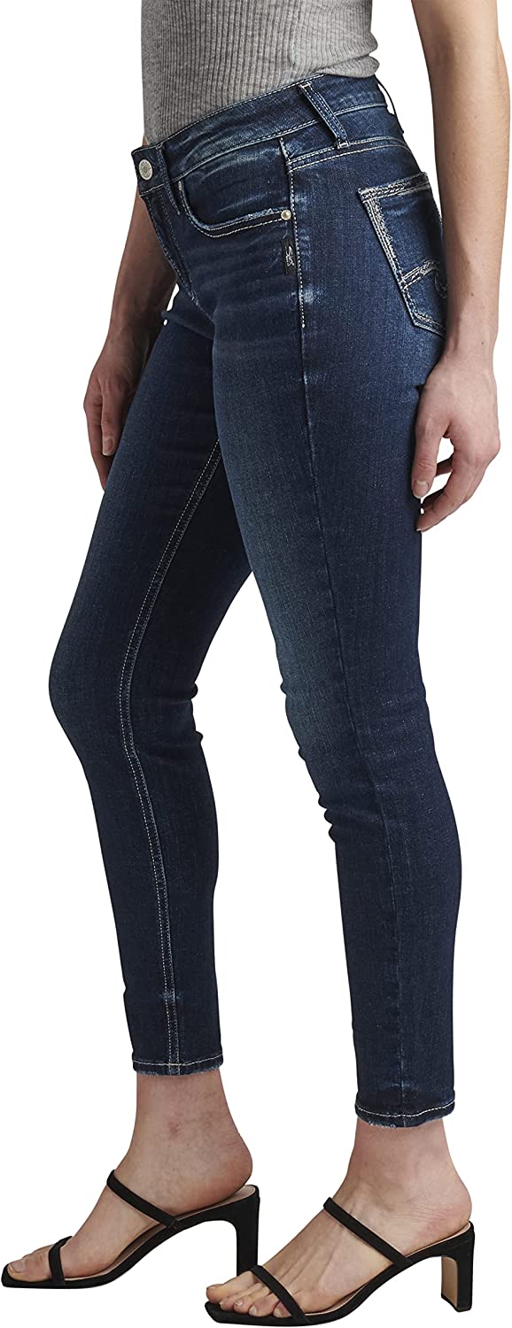 Silver Jeans Co. Women's Mid Rise Skinny Jeans Blue Size 33X31