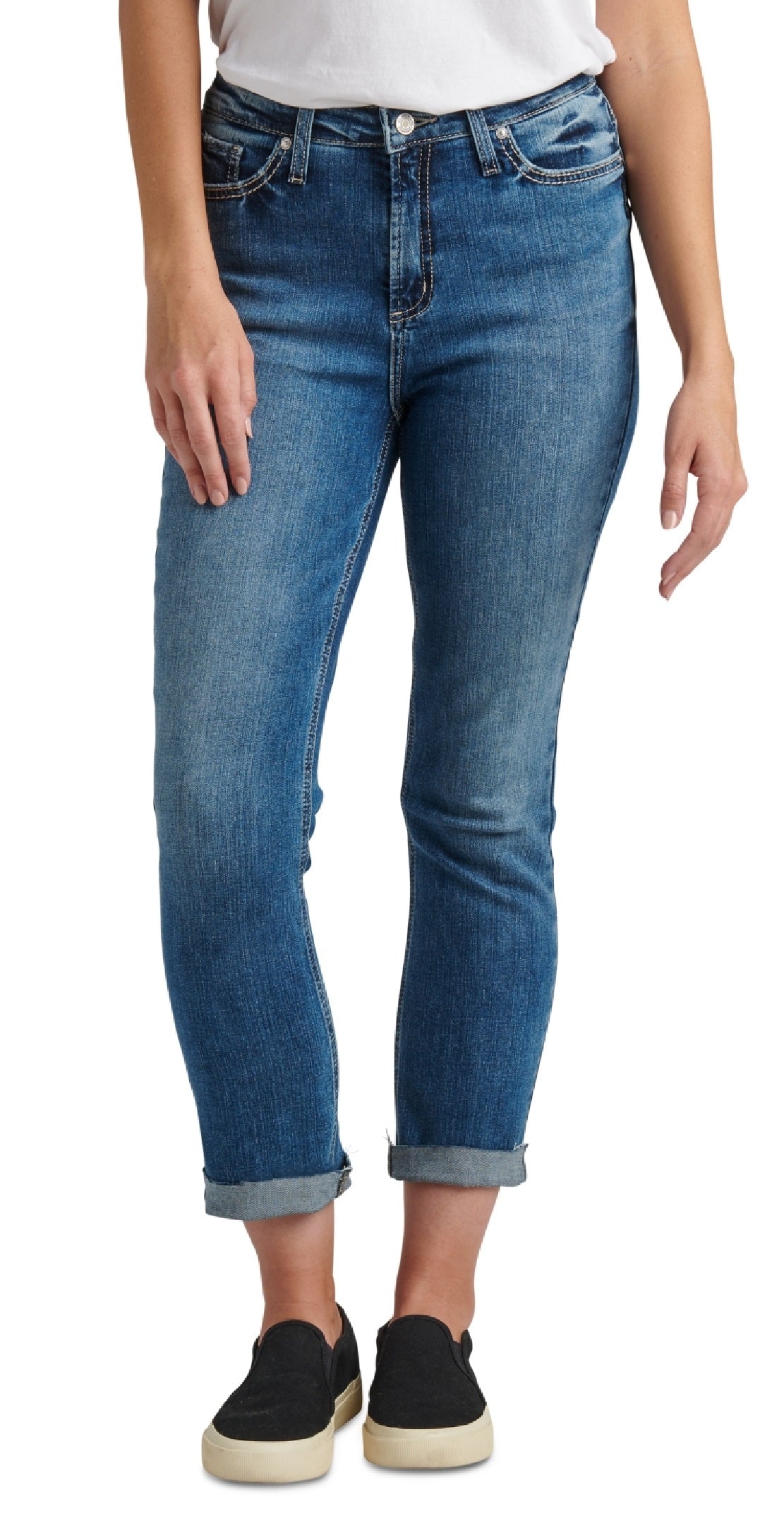 Silver Jeans Co. Women's Girlfriend Slim Jeans Blue Size 30X29