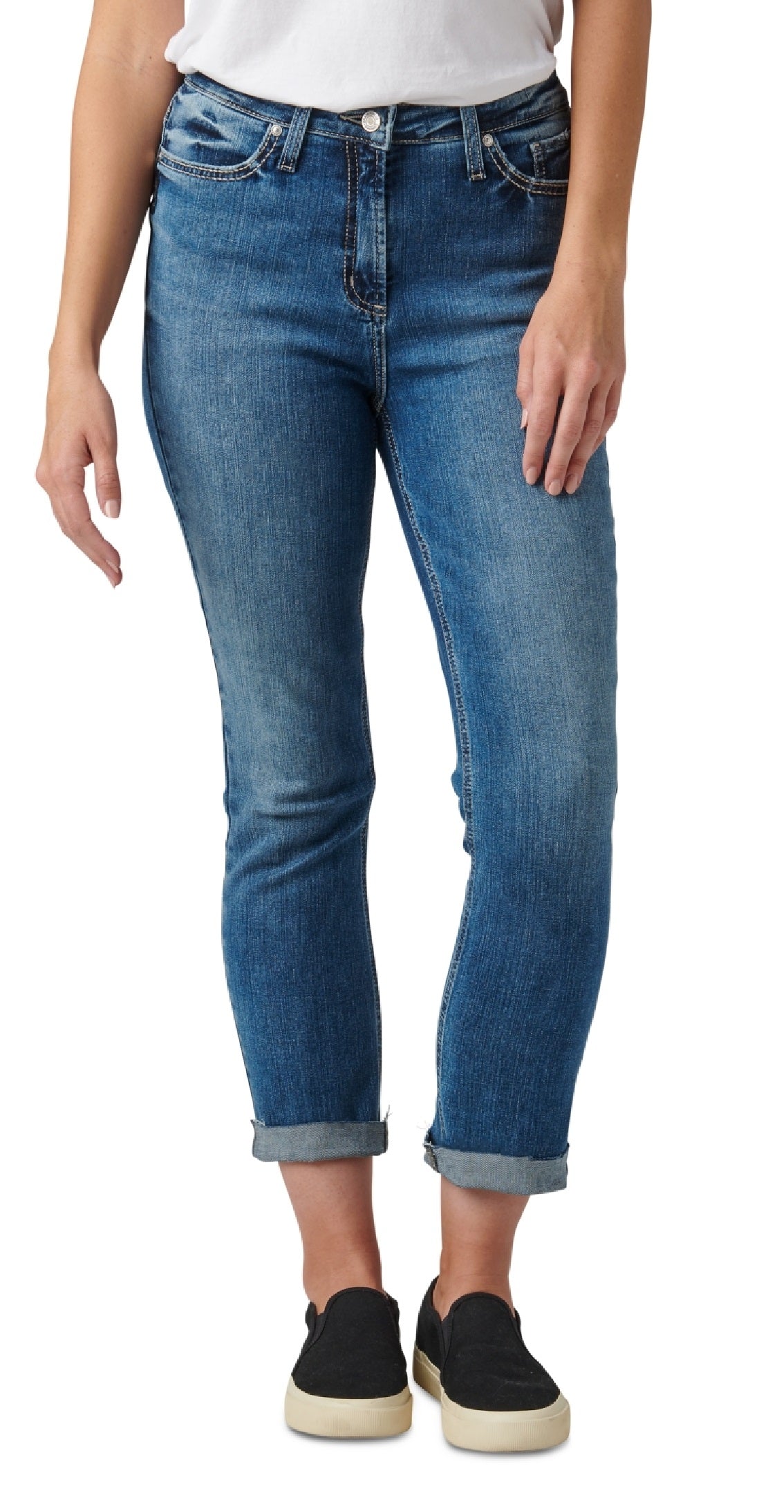 Silver Jeans Co. Women's Girlfriend Slim Jeans Blue Size 30X29