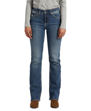 Silver Jeans Co. Women's Suki Ripped Slim Bootcut Jeans Blue Size 29X33