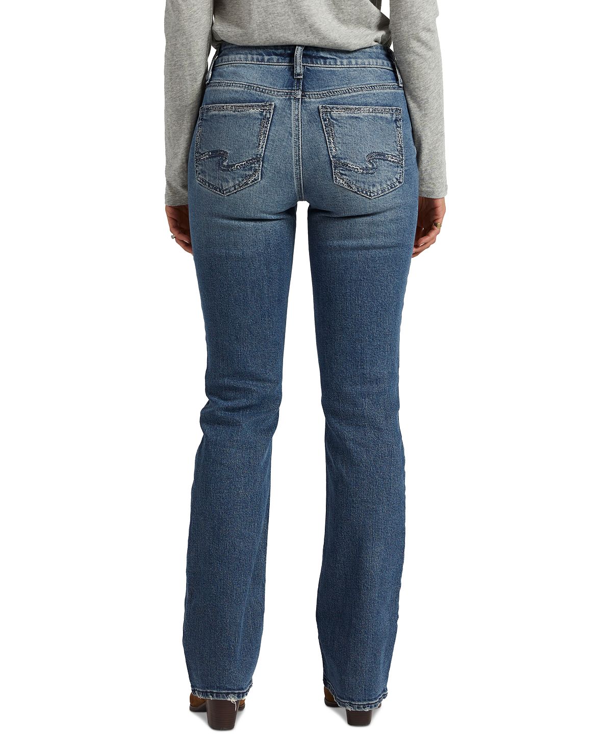 Silver Jeans Co. Women's Suki Ripped Slim Bootcut Jeans Blue Size 29X33