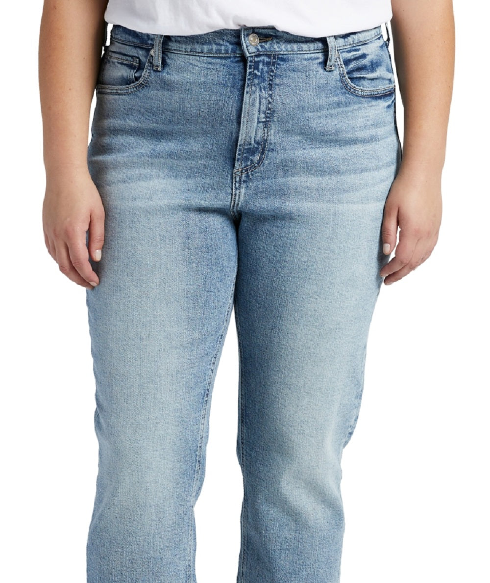 Silver Jeans Co. Women's High Waist Ankle Slim Boyfriend Jeans Blue Size 18W