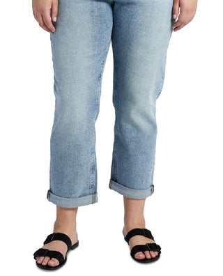 Silver Jeans Co. Women's High Waist Ankle Slim Boyfriend Jeans Blue Size 18W