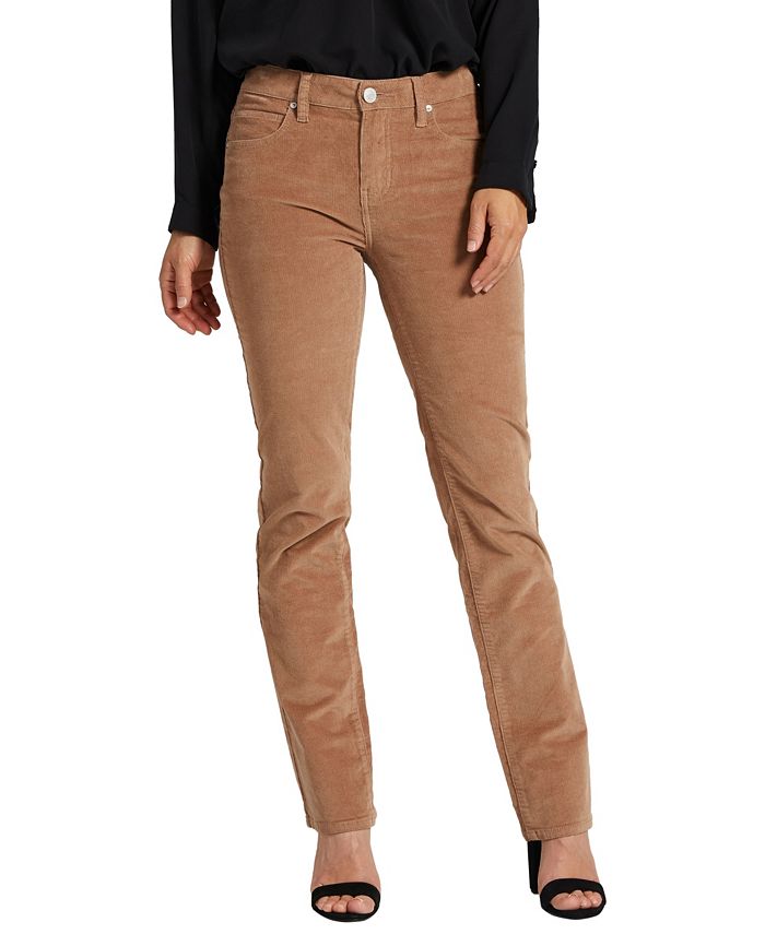 Jag Jeans Women's Ruby Straight Leg Corduroy Pants Brown Size 10 Petite