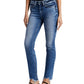 Silver Jeans Co. Women's Suki Mid Rise Straight Leg Jeans Blue Size 36X29