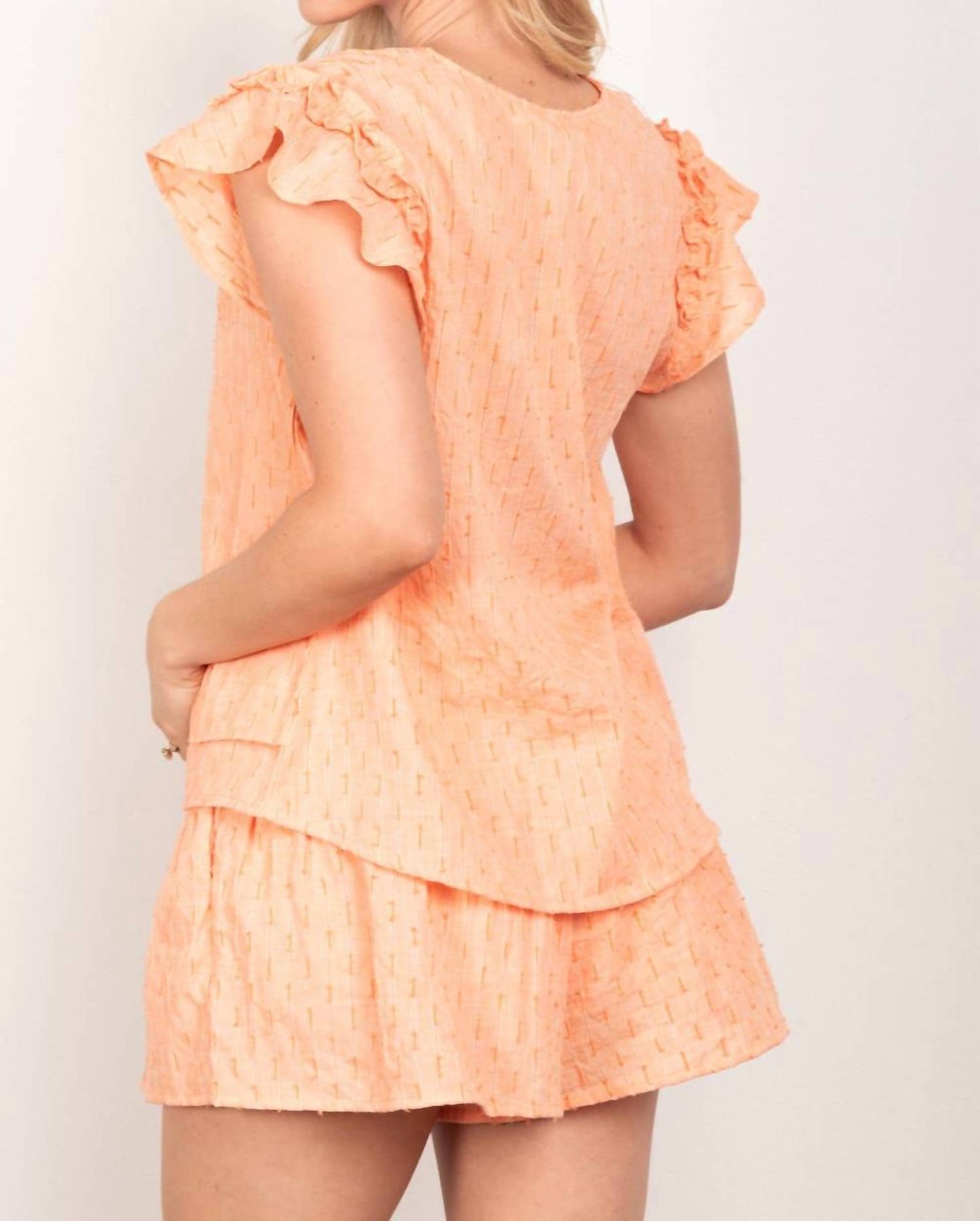 Very J - Solid Cotton Woven Cute Top And Short Sets