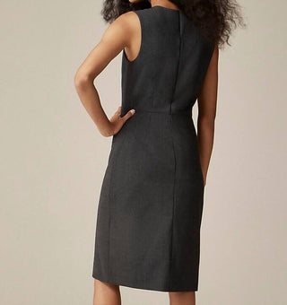 J.Crew - Buttoned Sheath Dress In Italian Stretch Wool Blend