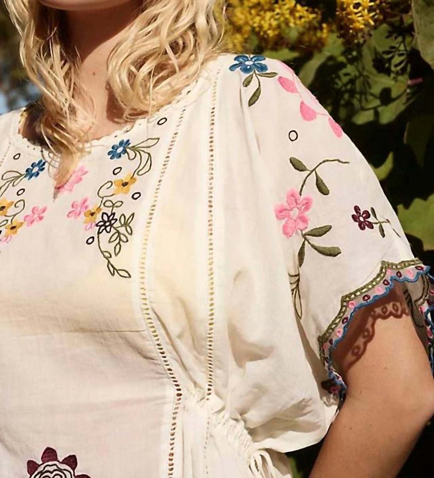 Free People - Danielle Embroidered Top