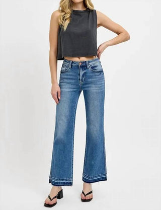 Risen - Full Size Raw Hem Ankle Bootcut Jeans Plus Size