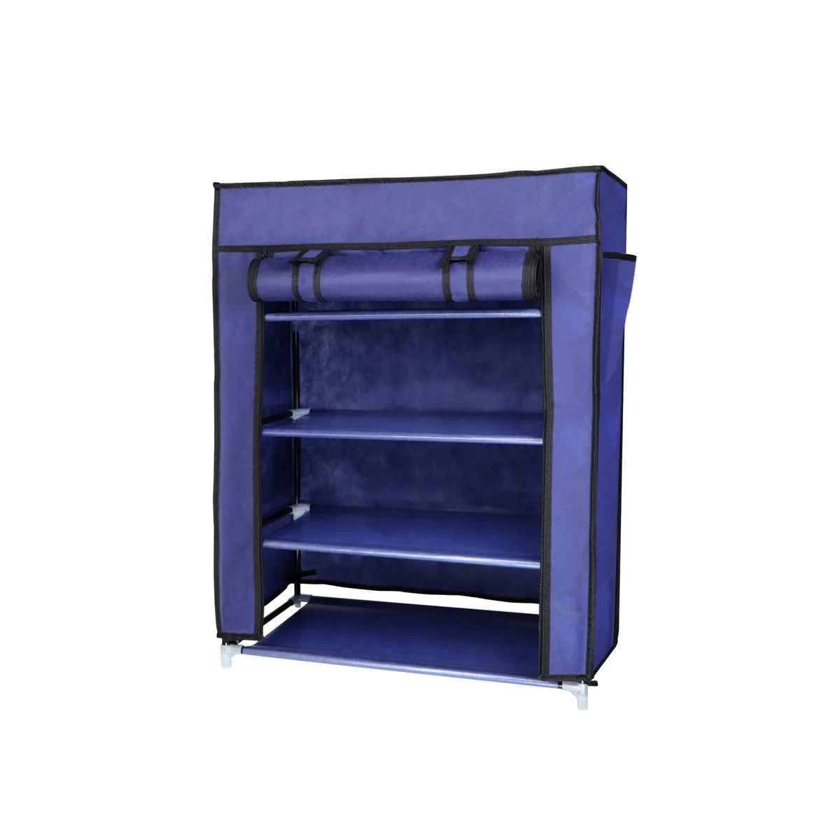 4 Tier Shoe Rack with Side Pocket Holds 24 Shoes