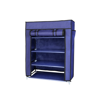 4 Tier Shoe Rack with Side Pocket Holds 24 Shoes