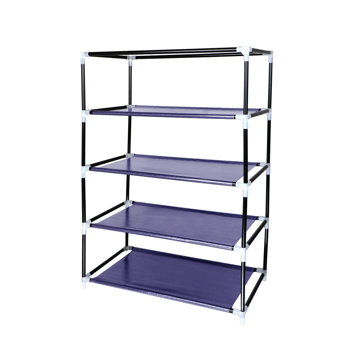 4 Tier Shoe Rack with Side Pocket Holds 24 Shoes