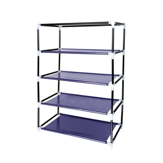 4 Tier Shoe Rack with Side Pocket Holds 24 Shoes
