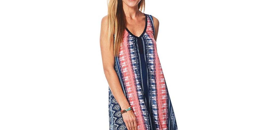 John Paul Richard Women's Printed Knit Dress Blue Size XL