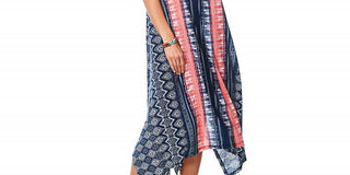 John Paul Richard Women's Printed Knit Dress Blue Size XL